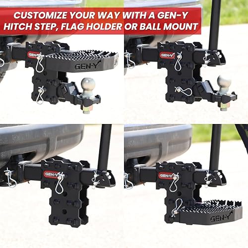 Miniatura 5 de GEN-Y Hitch Enganche de remolque con montaje de bola, pasador de bloqueo y clip para receptor de 2 pulgadas, caída y elevación de 4.5 pulgadas con 3
