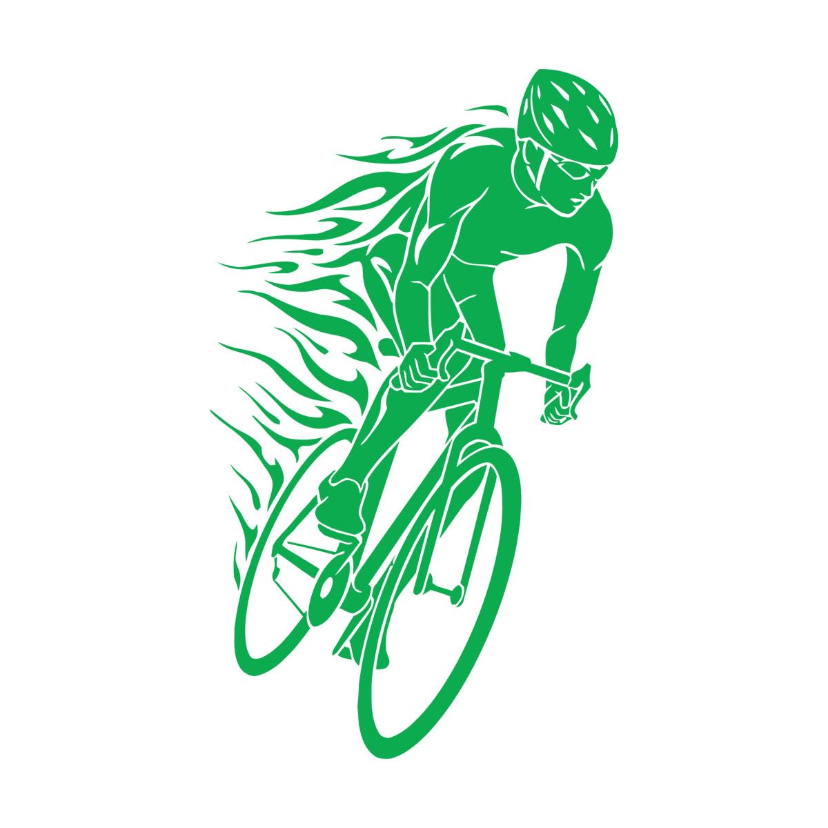 Bicycle Race Wall Decal Cyclist Sport Race Vinyl Wall Sticker Bike Fire Decals Removable Home Bedroom Decoration Wallpaper Large - 54x91cm