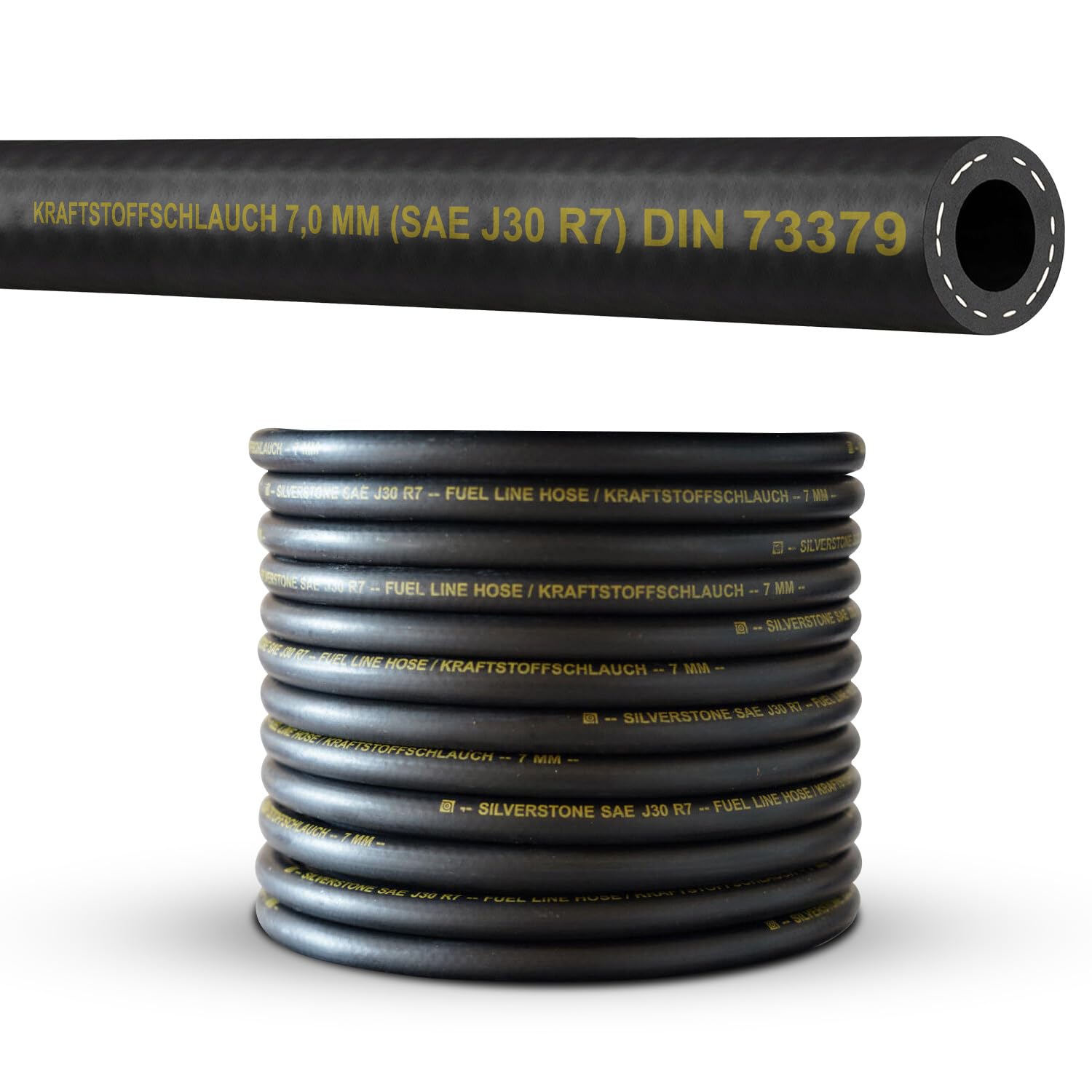 (7 mm) 2 Meter Benzinschlauch Ölschlauch Kraftstoffschlauch Dieselschlauch Kraftstoffleitung für Benzin Kraftstoff Diesel (SAE J30 R7) DIN 73379 (Innen Ø: 7,0 mm/Außen Ø: 13,0 mm (9/32" Zoll) - 3