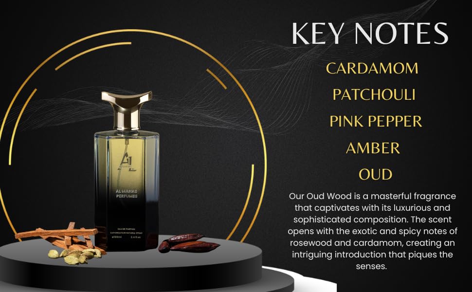 Oud Wood Perfume - Eau de Parfum 100 ml (3.4 Oz) Long Lasting Bold Men Perfume, Floral Woody Scent Arabian Cologne. Notes: Cardamom, Pink Pepper, Patchouli, Amber, Oud - Image 4