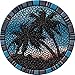 Generic Blue Palm Trees Tile Border Poolmat 59 Works in Most Pools Vinyl Easy to Install and Remove 59inch in Diameter