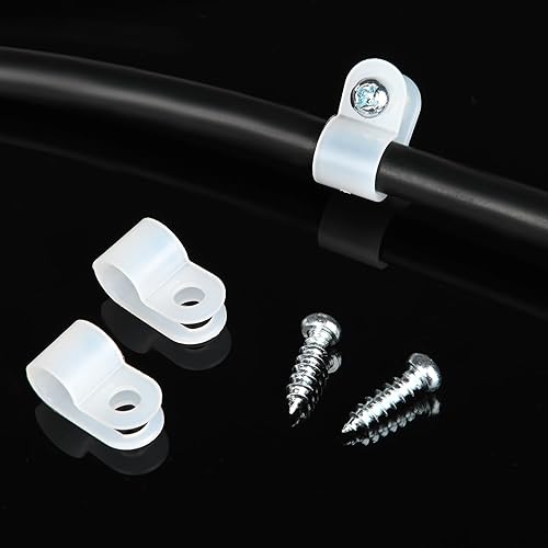 Vista 10 de GOOACC Clips de montaje estilo P de cuerda de 1/2 pulgada con tornillos Phillips de acero inoxidable con cabeza panorámica