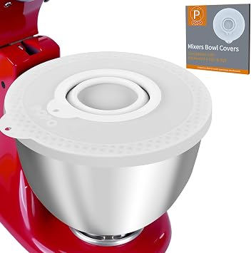 Silicone Mixers Bowl Cover Compatible with KitchenAid 4.5-5 Quart Tilt-Head Stand Mixers Bowl White
