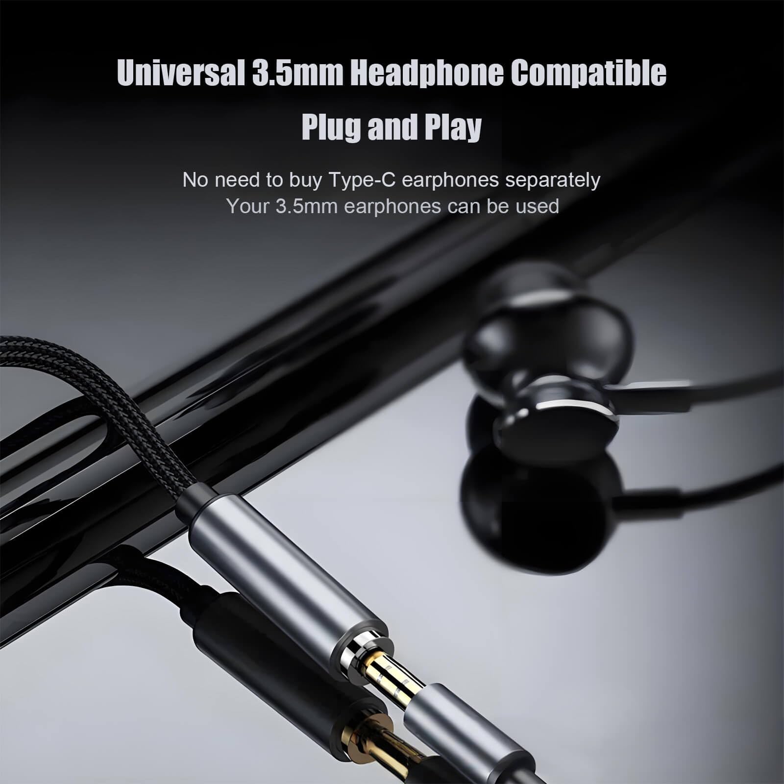 Bxlive USB C to 3.5mm Jack, 2 Packs Type C to 3.5mm Headphone Aux Digital Audio Earphone Adaptor, Aux to USB C Earphone Adapter for Samsung Galaxy, iPad Pro, HUAWEI, Xiaom, and More Type C — view 9