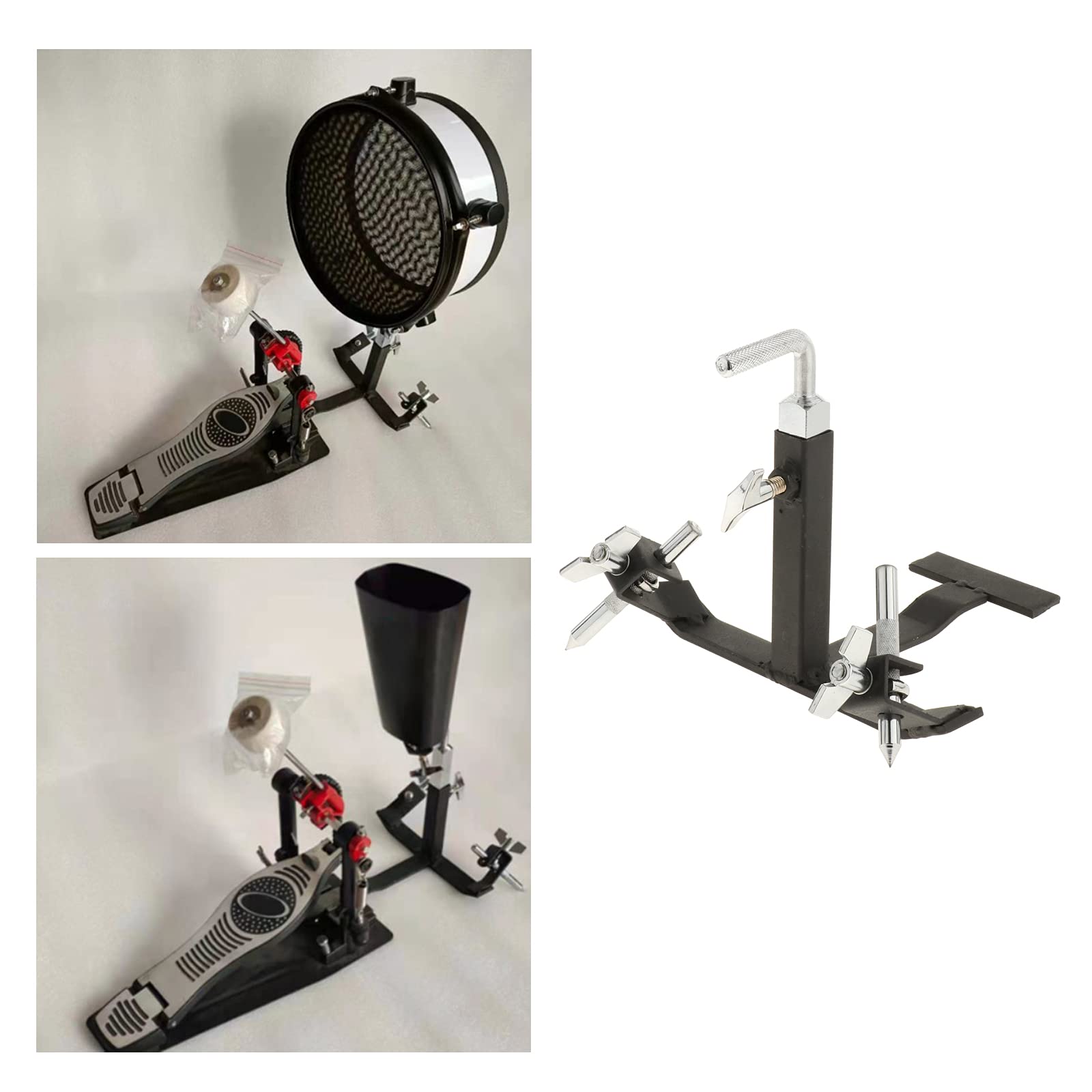 Milageto Support de pied de pédale de cloche de vache Accessoires réglables Pédale de cloche de vache pour salle de pratique de support