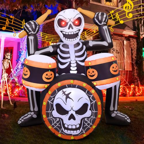 Aufblasbares Rock-Skelett mit Musik und LEDs, 1,5 m – Produktansicht 1