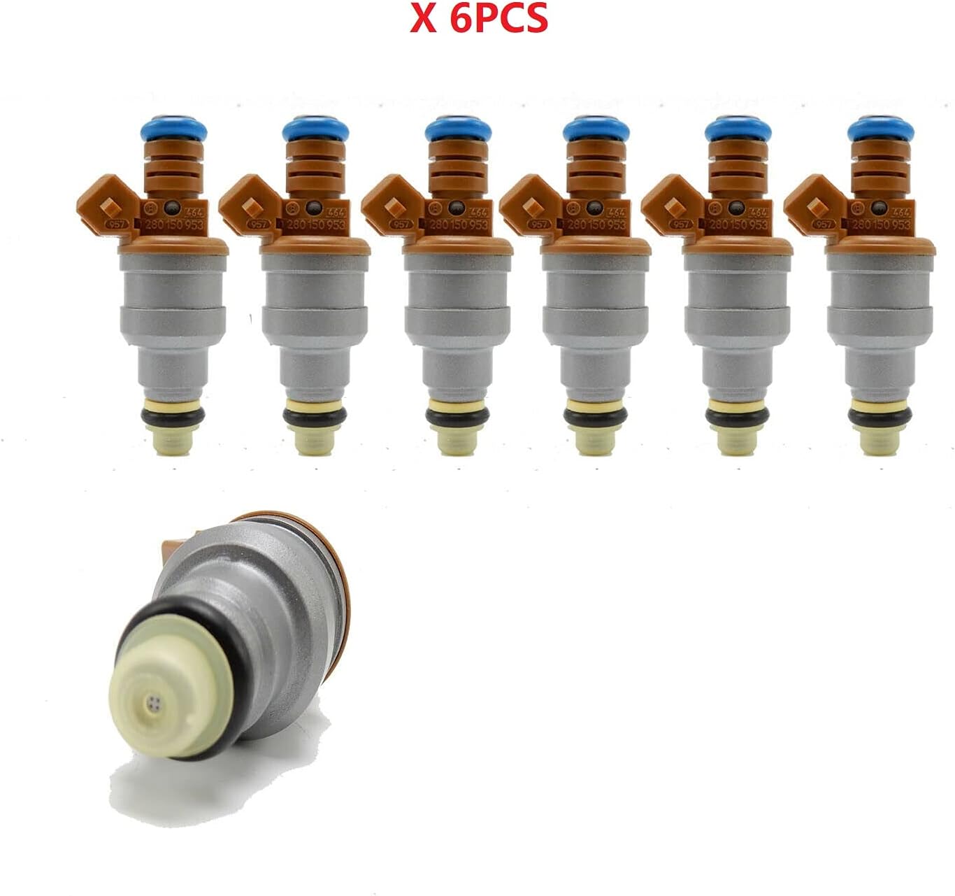 6pcs OEM# 0280150953 021906031A Fuel Injector Compatible with VW Jetta Golf Passat 2.8L