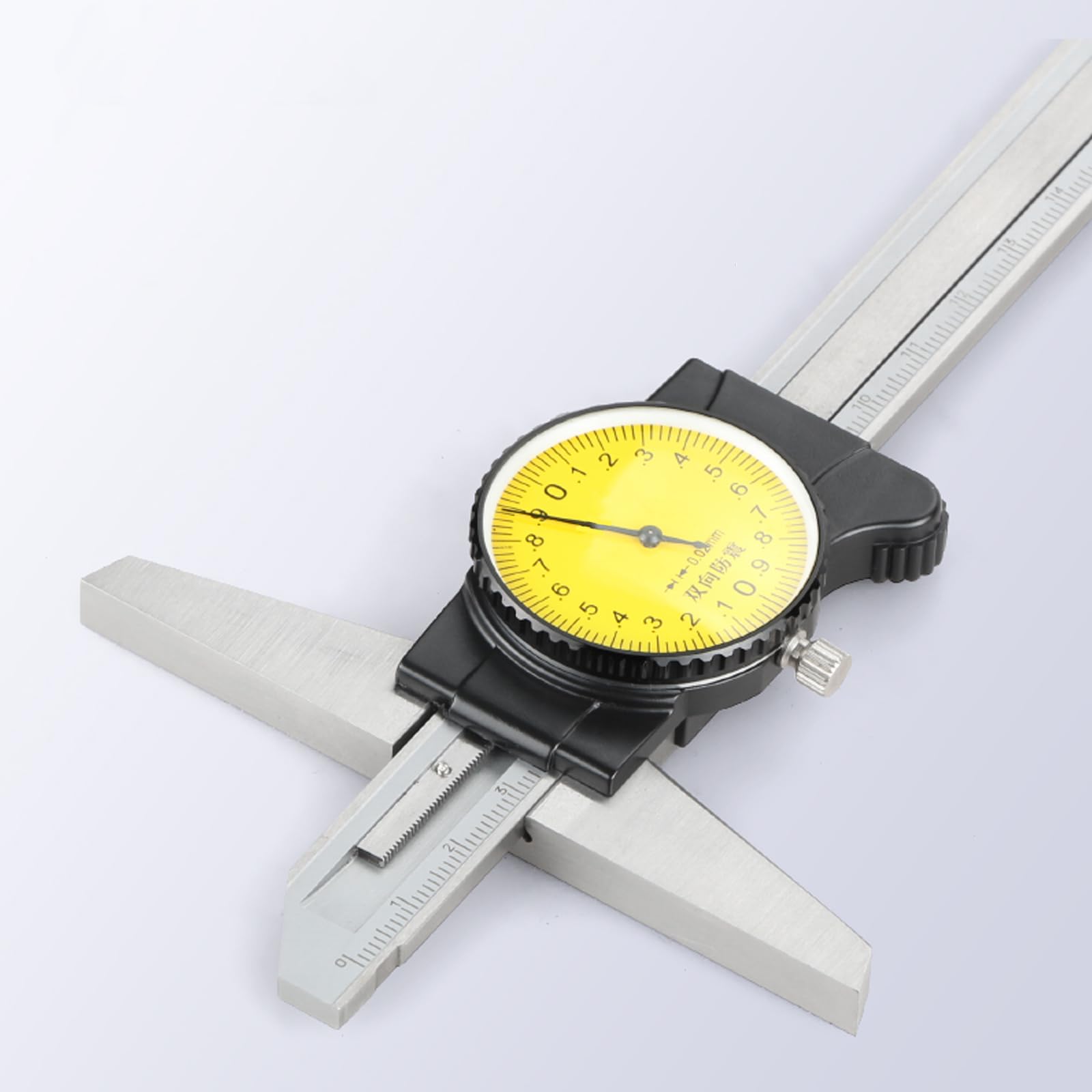 Dial Depth Gauge Caliper with Fine Adjustment, 0-150mm Range, 0.02mm Graduation, +/-0.02mm Accuracy (150mm)