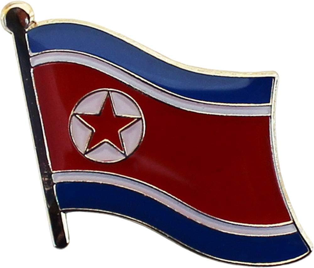 North Korea Die-struck Metal Lapel Pin with Butterfly Clasp Closure