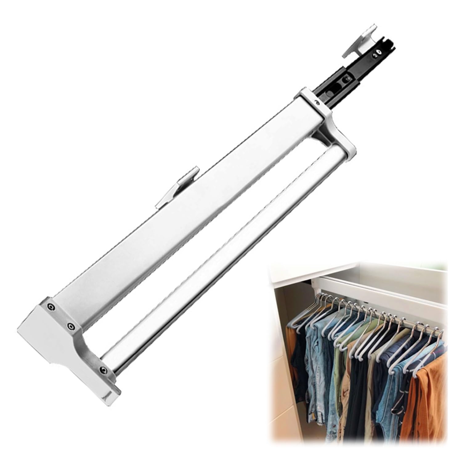 AYCDL Adjustable Closet Rod 292mm597mm SpaceSaving Clothes Hanr Rail for Scarves & Jeans Black for nizing Wardrobes and Maximizing Sto,White-292mm