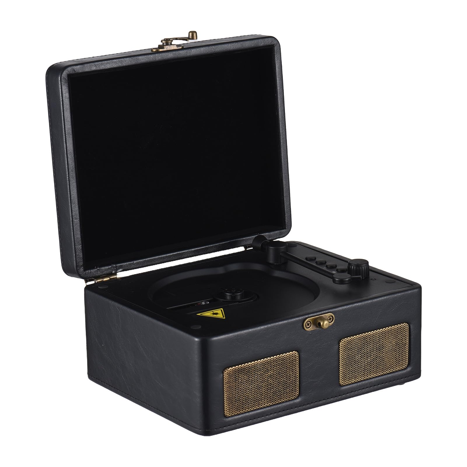Domary Lettore CD Lettore CD Portatile Giradischi Giradischi Wireless BT 2 Altoparlanti Integrati Telecomando Riproduzione USB TF per la Casa (Nero)