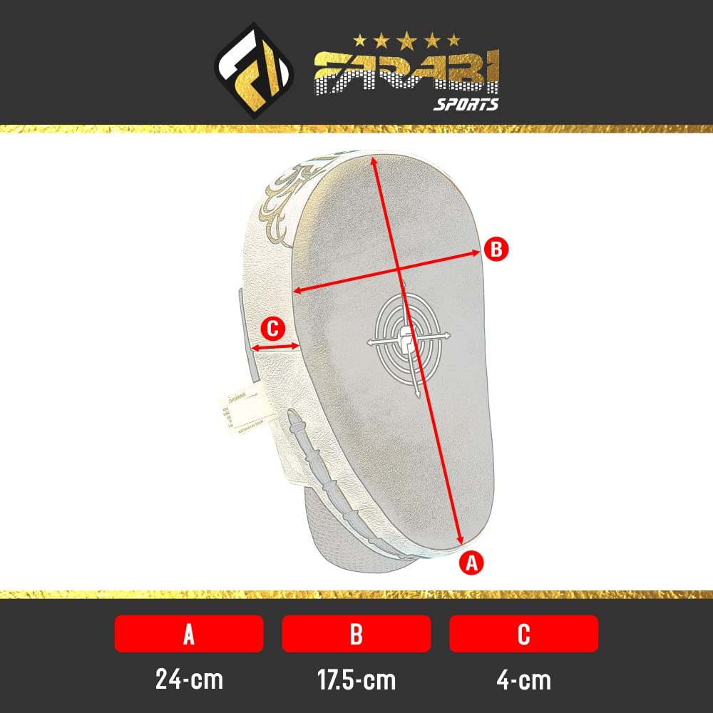 Farabi Sports Manoplas Boxeo Cuero Curvo paos Boxeo - Manoplas de Boxeo Entrenamiento de Kickboxing de Artes Marciales de MMA Muay Thai Almohadillas Boxeo