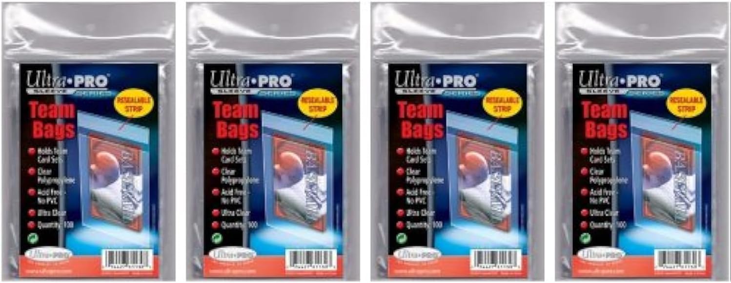 5 Ultra Pro Team Bags Resealable (5 100ct Packages) For