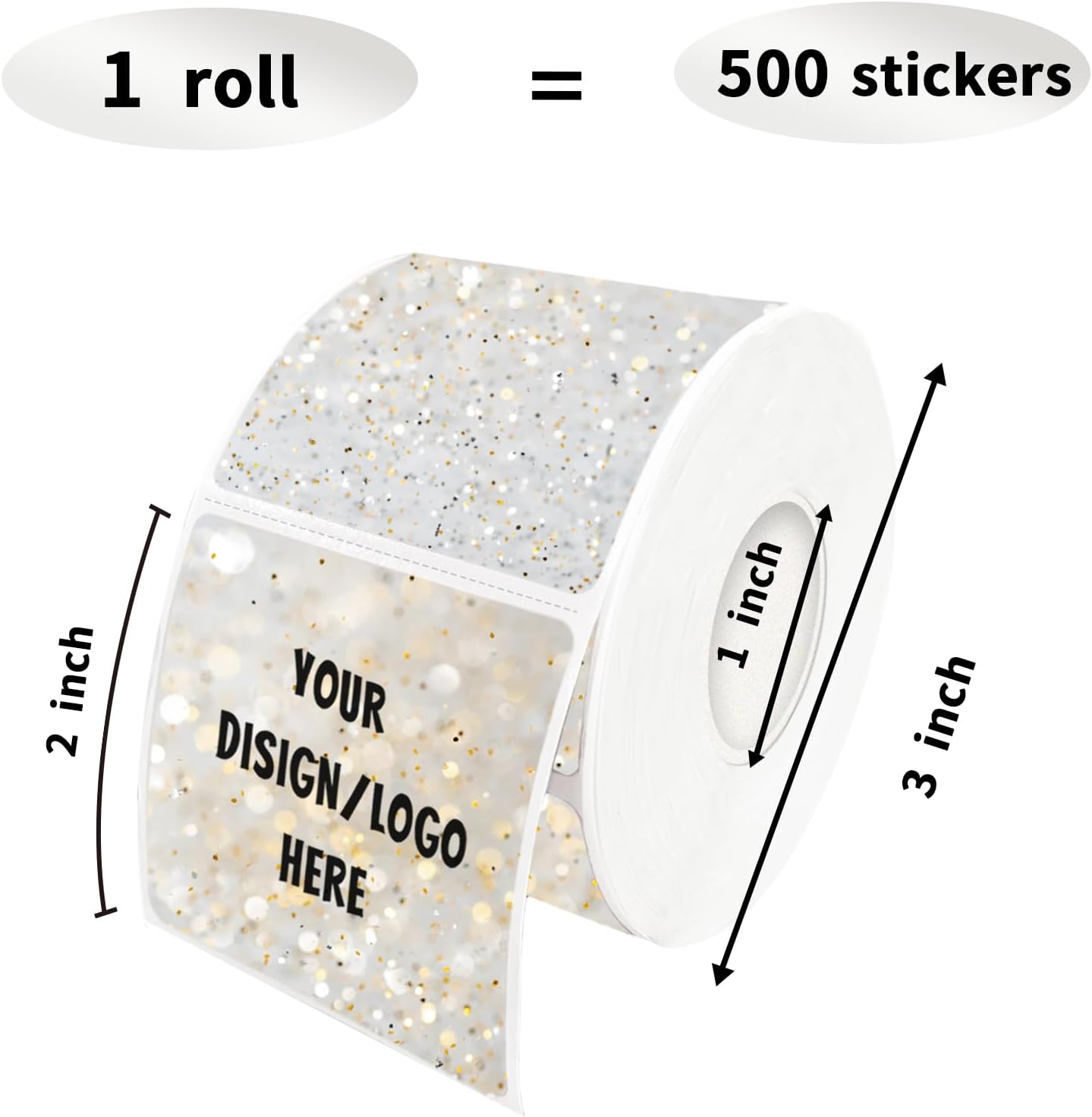 2"x2" Gray Square Thermal Label Stickers,Self-Adhesive Square Direct Thermal Labels,500 Sheets with Perforation Line in ROLL - Image 2