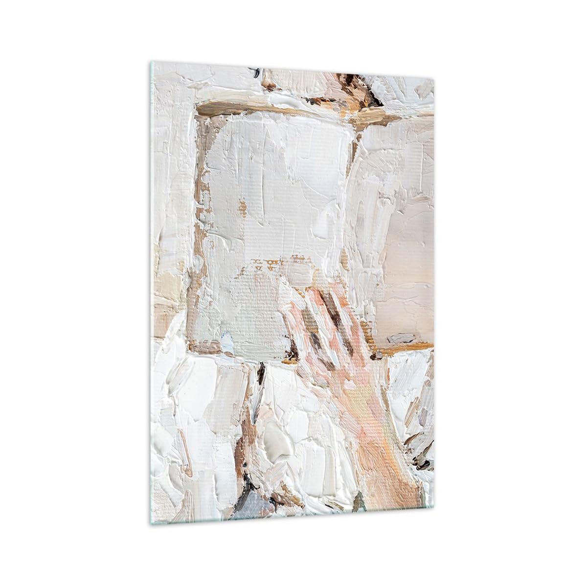 ARTTOR Glasbild 70x100 cm Wandbild Glasdruck Abstrakt Menschen - 5514 | Hallo Buch Minimalismus Vertikal Groß Modern Dekoration Wohnzimmer Schlafzimmer Küche Wanddeko Kunstdruck Art ARTTOR
