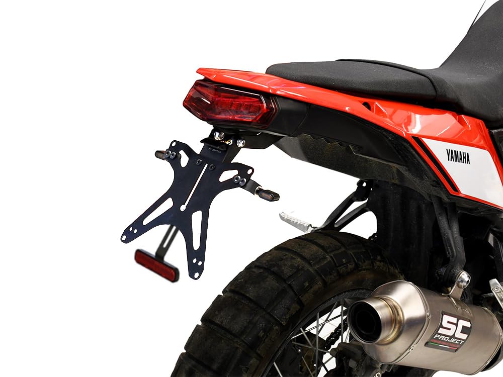 PORTATARGA SPORTIVO REGOLABILE compatibile con YAMAHA tenere ténéré 700 2019-2026 + LUCE TARGA + SUPP. FRECCE ORIGINALI + CATADIOTTRO | SEPTAR