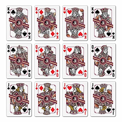 Image of YouTheFan NCAA Officially-Licensed Playing Cards - Original Artwork on All face Cards and Jokers - Team's Official Colors - Quality Linen Texture - Designed in The USA