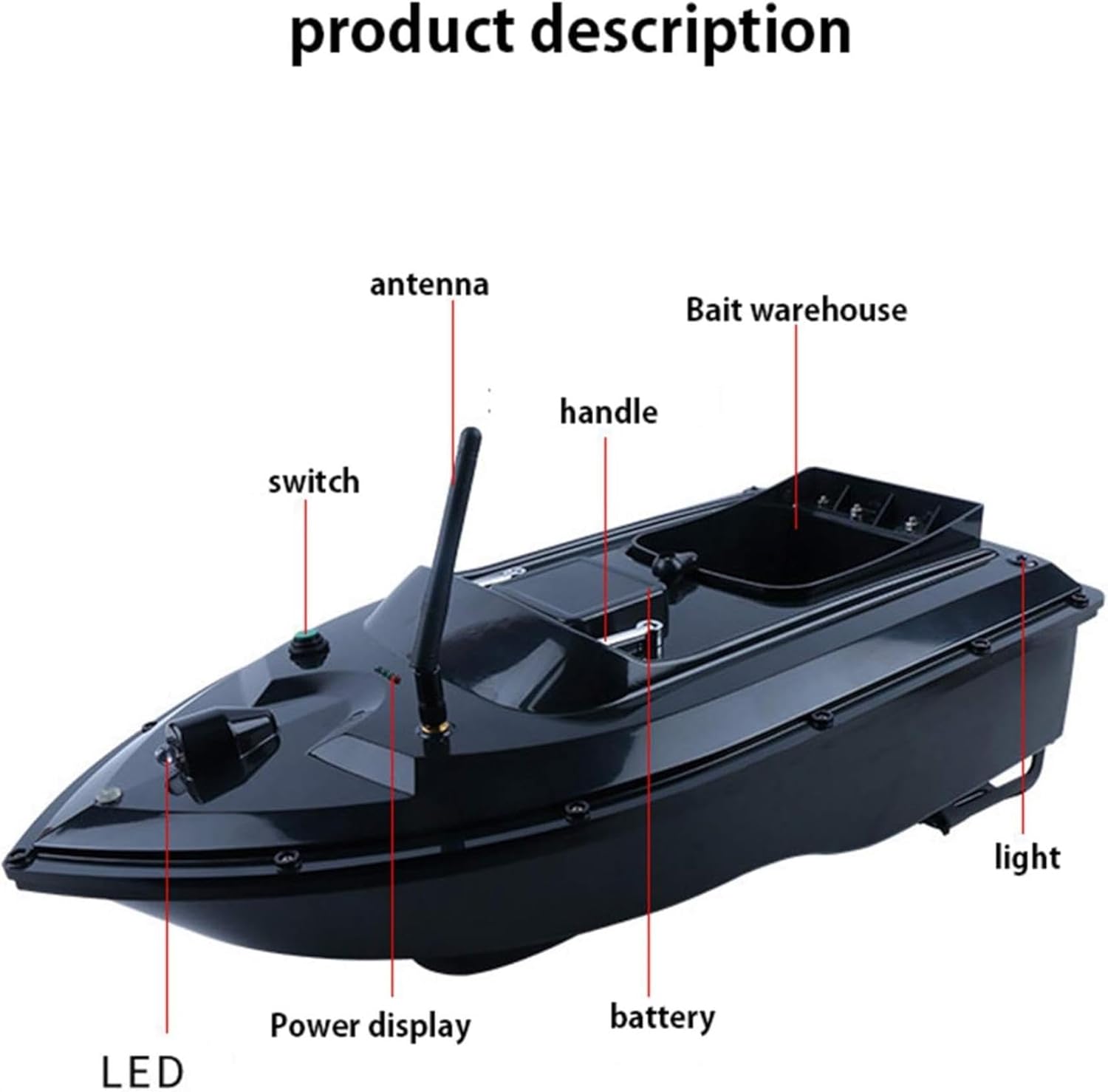 Bait Boat Fishing, RC Bait Boat Remote Control 500m Distance Power Bait Boat Nuclear Load Bait Boat 3.3lbs, Bait Boat (Bait Boat)