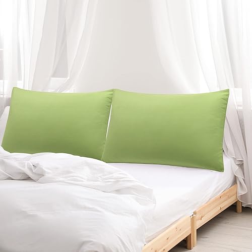 Miniatura 9 de uxcell Paquete de 2 fundas de almohada de microfibra suave serie 1800 con cremallera estándar (20 x 26 pulgadas), color salvia