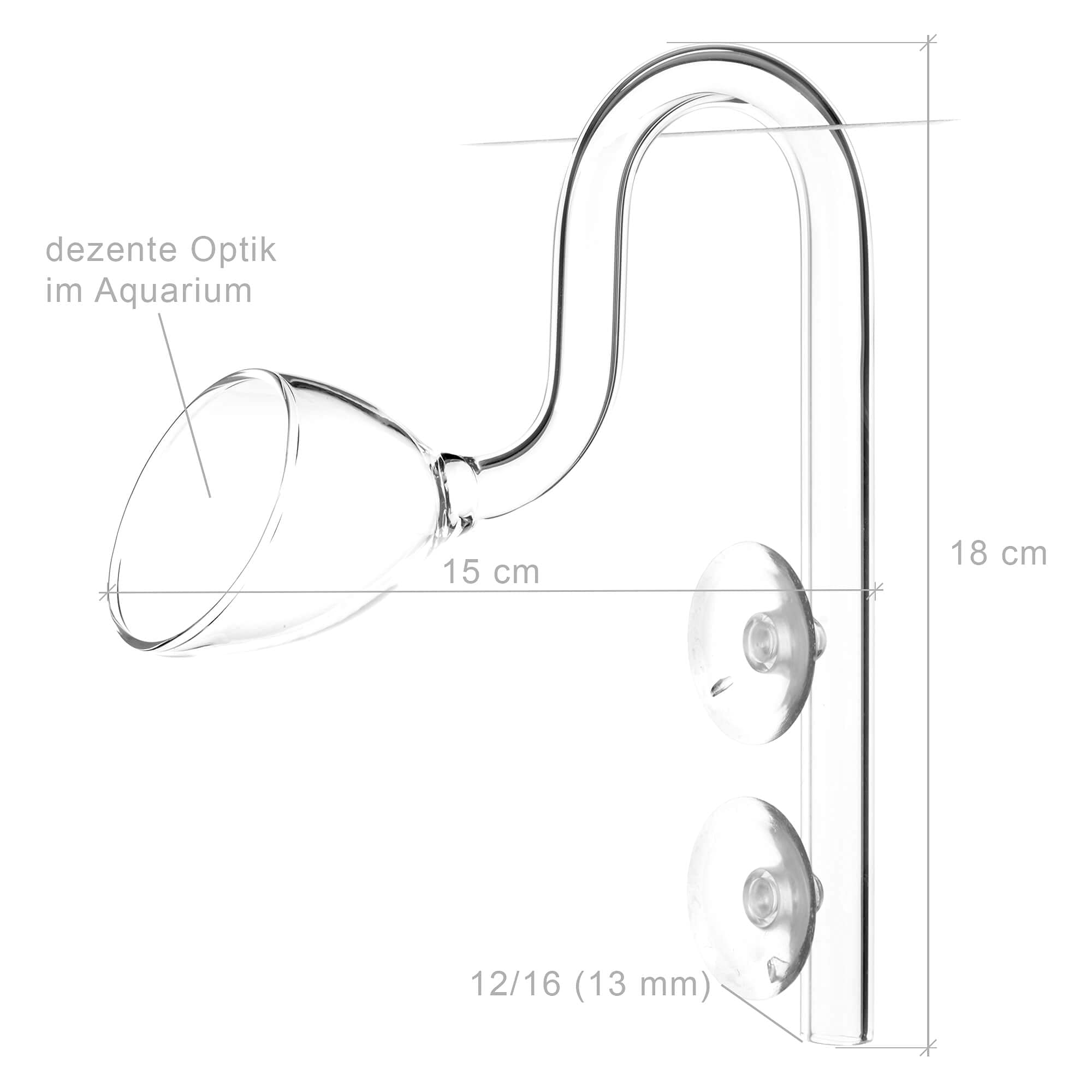 Lily Pipe Inflow-Outflow Set - Aquarium Filtereinlauf Filterauslauf (13mm für 12/16mm Schlauch, Inflow 23cm)