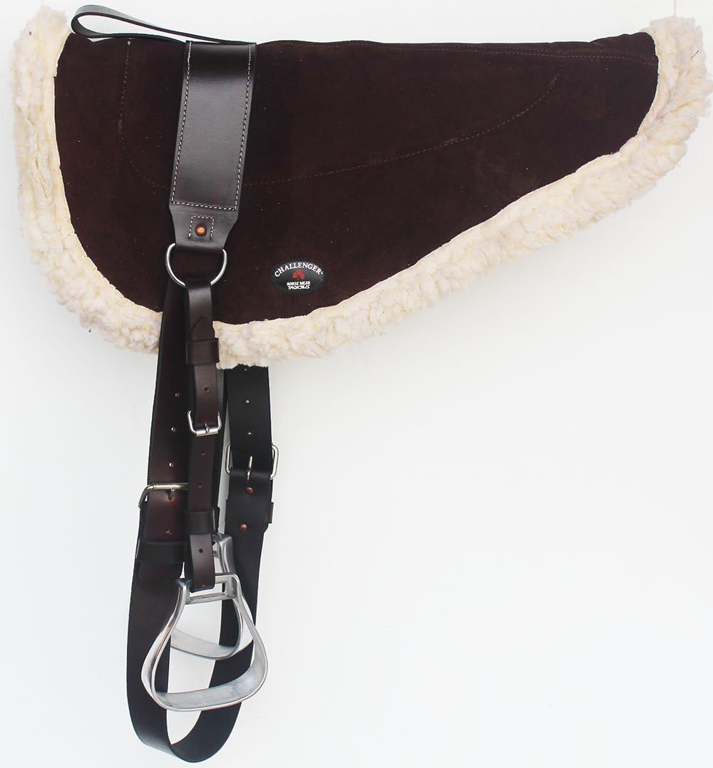 CHALLENGER Horse Saddle PAD Western Bareback Suede Leather Girth Stirrups 39157-161