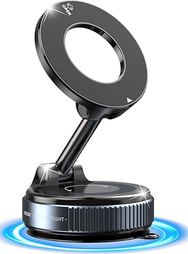 Miniatura 1 de WEKEFON Soporte de teléfono para automóvil MagSafe, soporte de teléfono con ventosa ajustable de 360, soporte de teléfono plegable con ventosa,