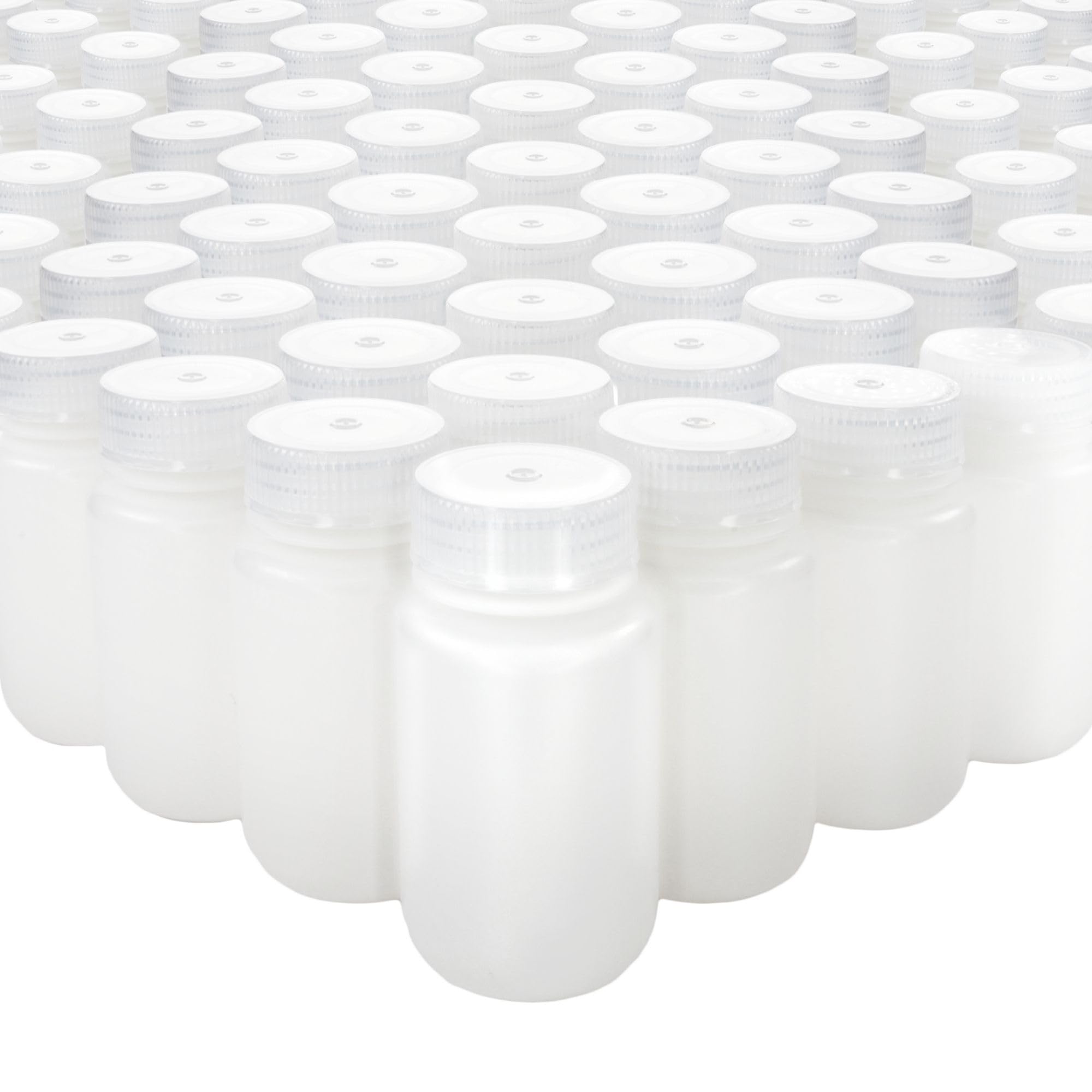 EISCO - Bulk Pack of 500, 125mL Wide Mouth HDPE Reagent Bottles with Polypropylene Caps, Non-Sterile, Lab Containers for Chemicals and Samples, -100