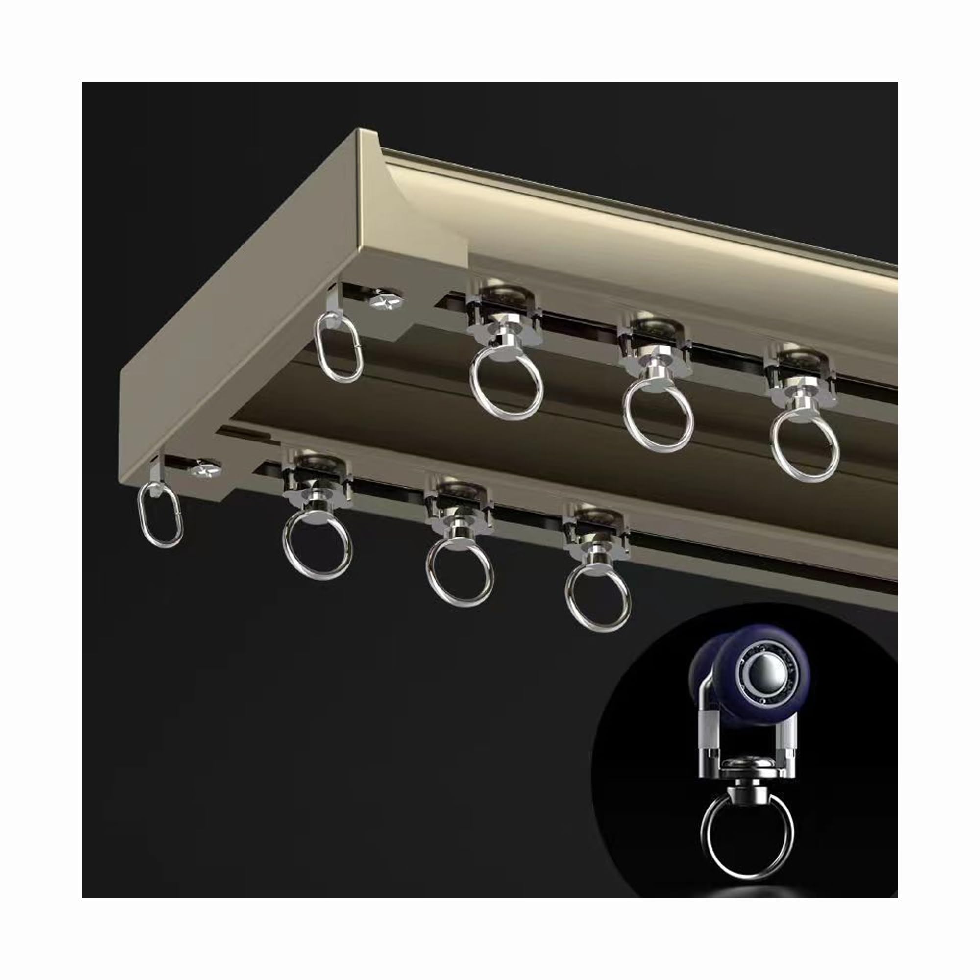 Système de rideaux de plafond extra-larges rail double alu jaune 1.2m