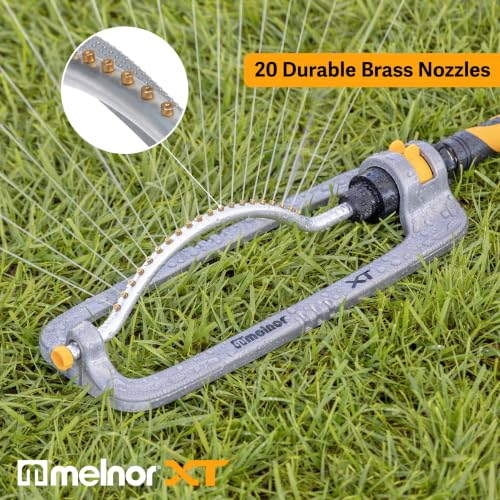 Image of Melnor 65118-AMZ XT Metal Turbo Oscillating Sprinkler with QuickConnect Product Adapter Amazon Bundle, 4000 sq. ft. Coverage