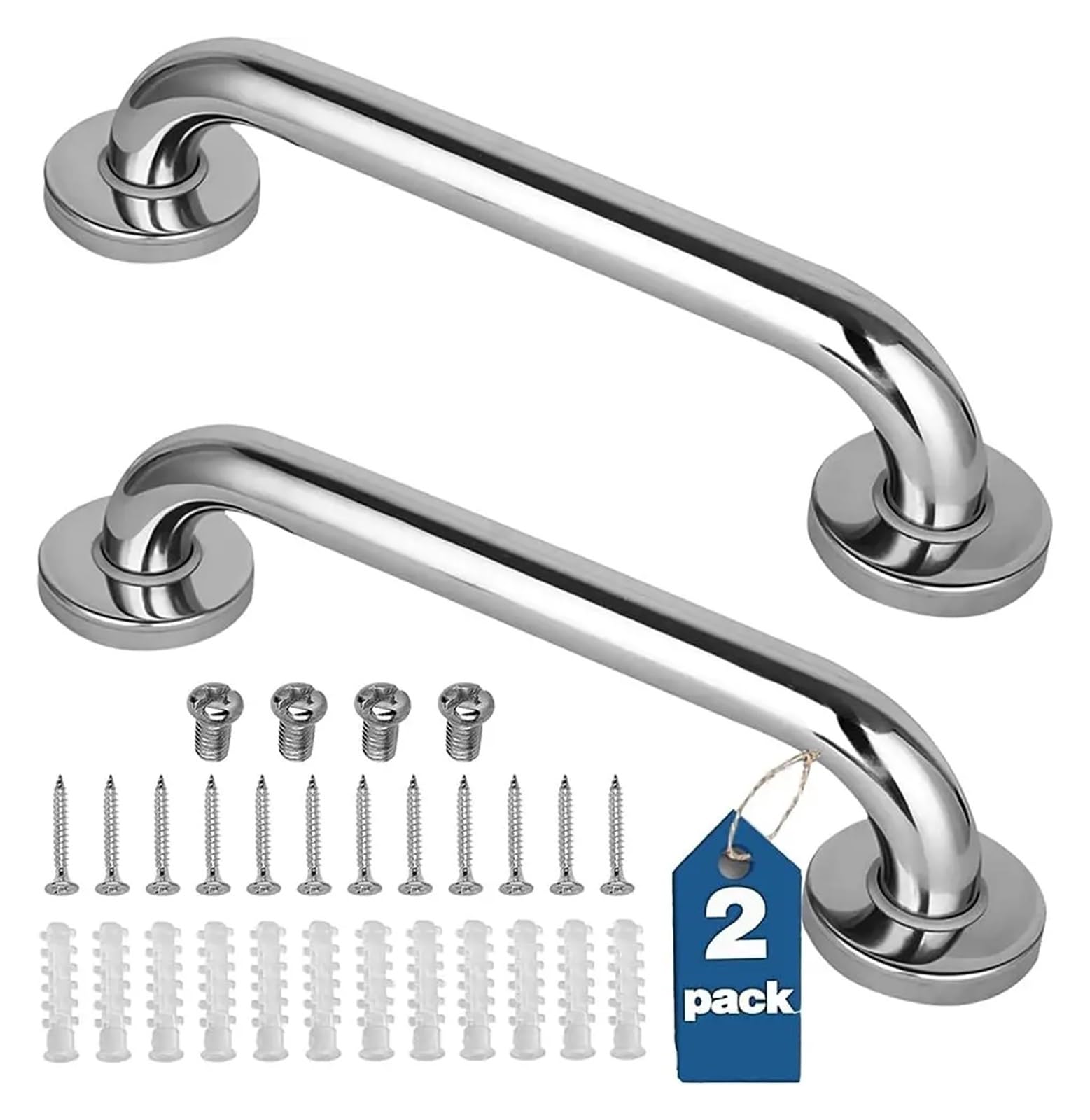 2 barras de apoyo for ducha 12 pulgadas, antideslizantes, acero inoxidable, for baño Para ducharse
