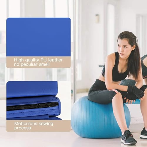 Vista 31 de Gymnastics Tumbling Mats Portable Gymnastics Mat Foldable Tumbling Mat 4'x8/2'x6' PU Leather Exercise Mat Yoga Mat with Carrying Handles for home