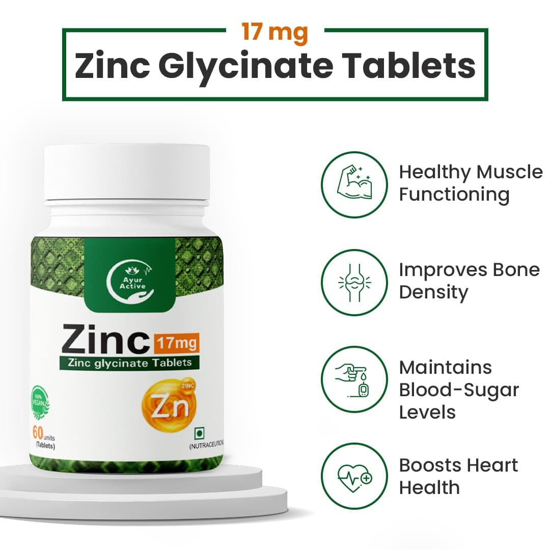Zinc Glycinate Tablets | AYUR ACTIVE | Immunity Booster Tablet For Men And Women 3