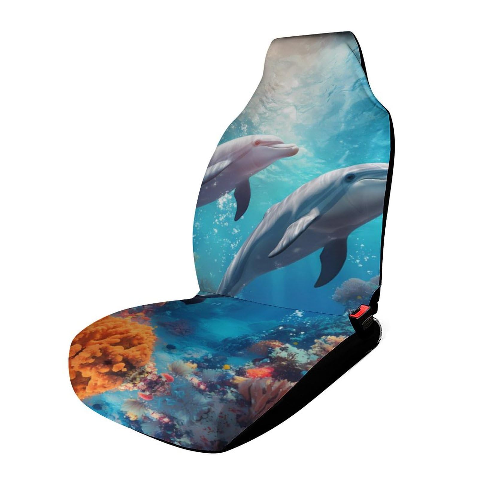 Ocean Dolphin Car Seat Covers Universal Car Front Seats Protector Auto Interior Accessories 1PCS