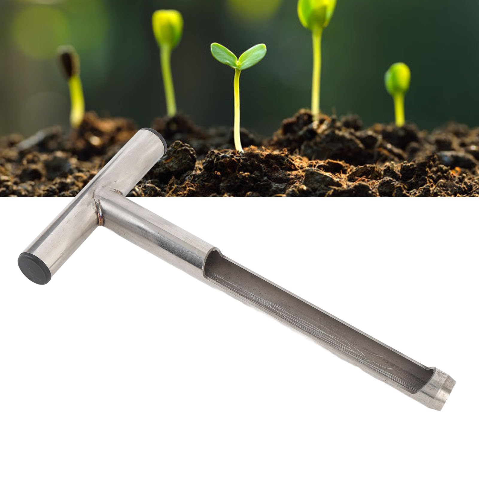 Sonde d'échantillonnage de sol à poignée en T,Kit de test d'échantillonnage de sol en acier inoxydable Sonde de sol avec 2 sacs d'échantillonnage pour l'entretien de la pelouse le jardin et la ferme