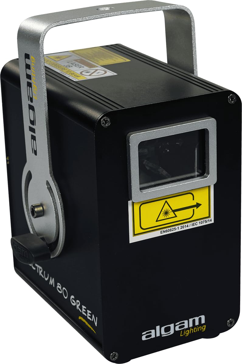 ALGAM LIGHTING - SPECTRUM 80 GREEN - Laser d'Animazione Monocolore Verde 80mW - Laser Class 3B - IP20-200 x 260 x 150 mm