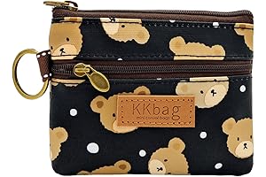 Bear Design Canvas Zipper Change Travel Wallet