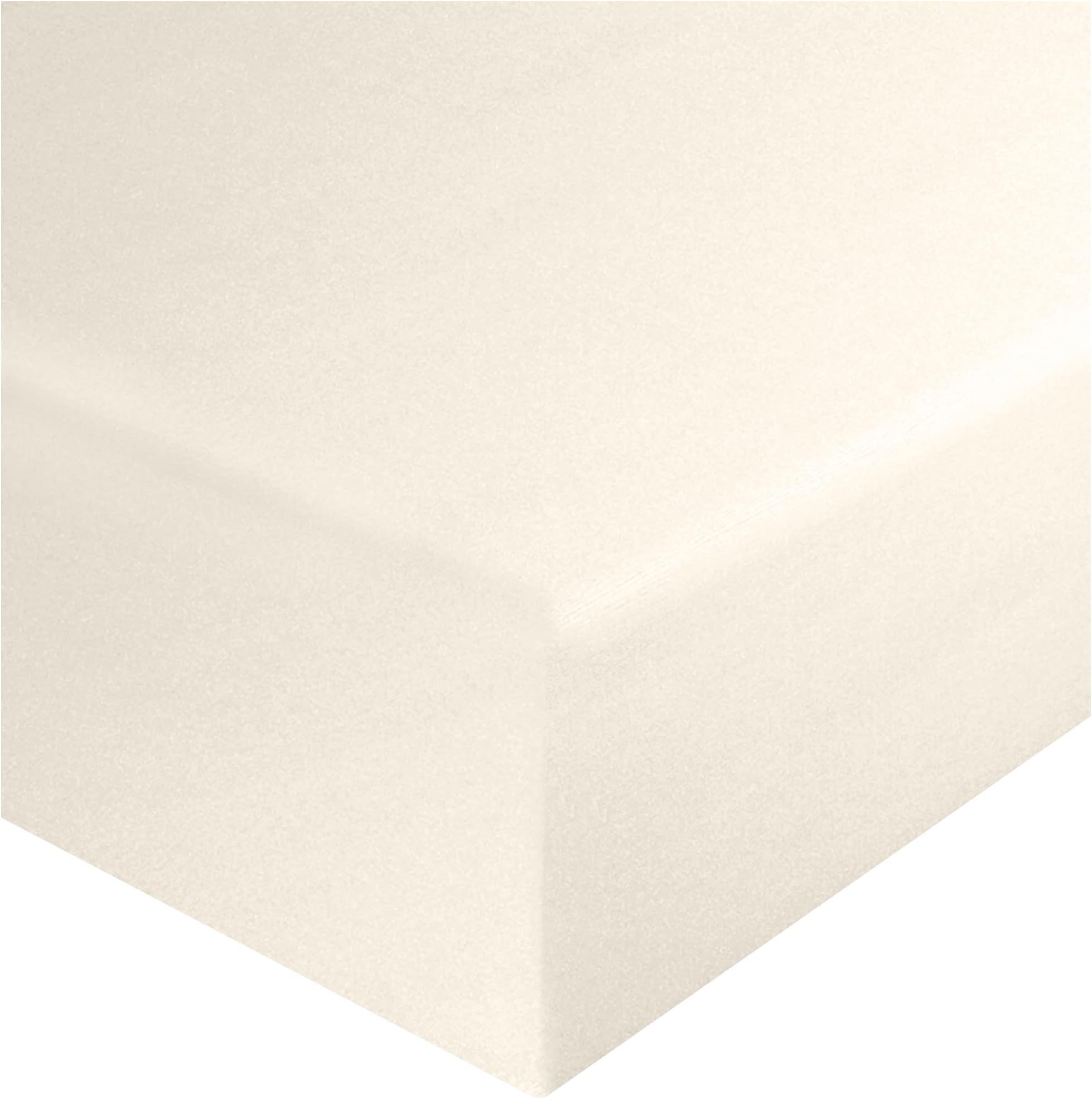 Odeur Cream Small Single Fitted Sheet - Easy Care 2ft 6 Fitted Sheets 76CM x 190CM - Poly Cotton Shorty Fitted Sheet Caravan Bed Sheets - Island Bed Fitted Sheet Bunk Bed Sheets Caravan Sheets