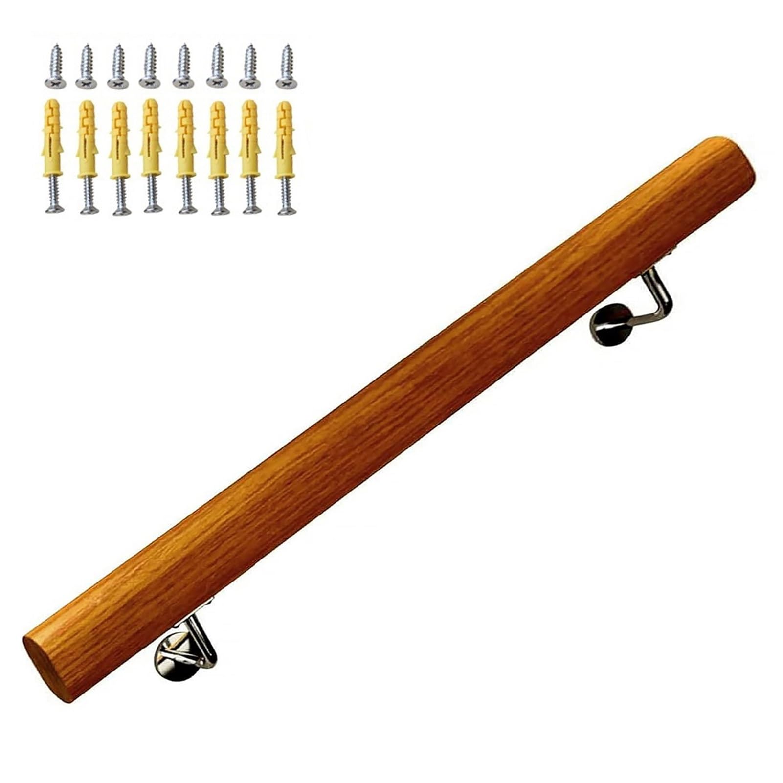 Pasamanos de madera para escaleras interiores Pasamanos de escalera de pared para el hogar, baño, pasillo, terraza, barandillas de escaleras con soportes de acero inoxidable, pasamanos ( Size : 30cm )