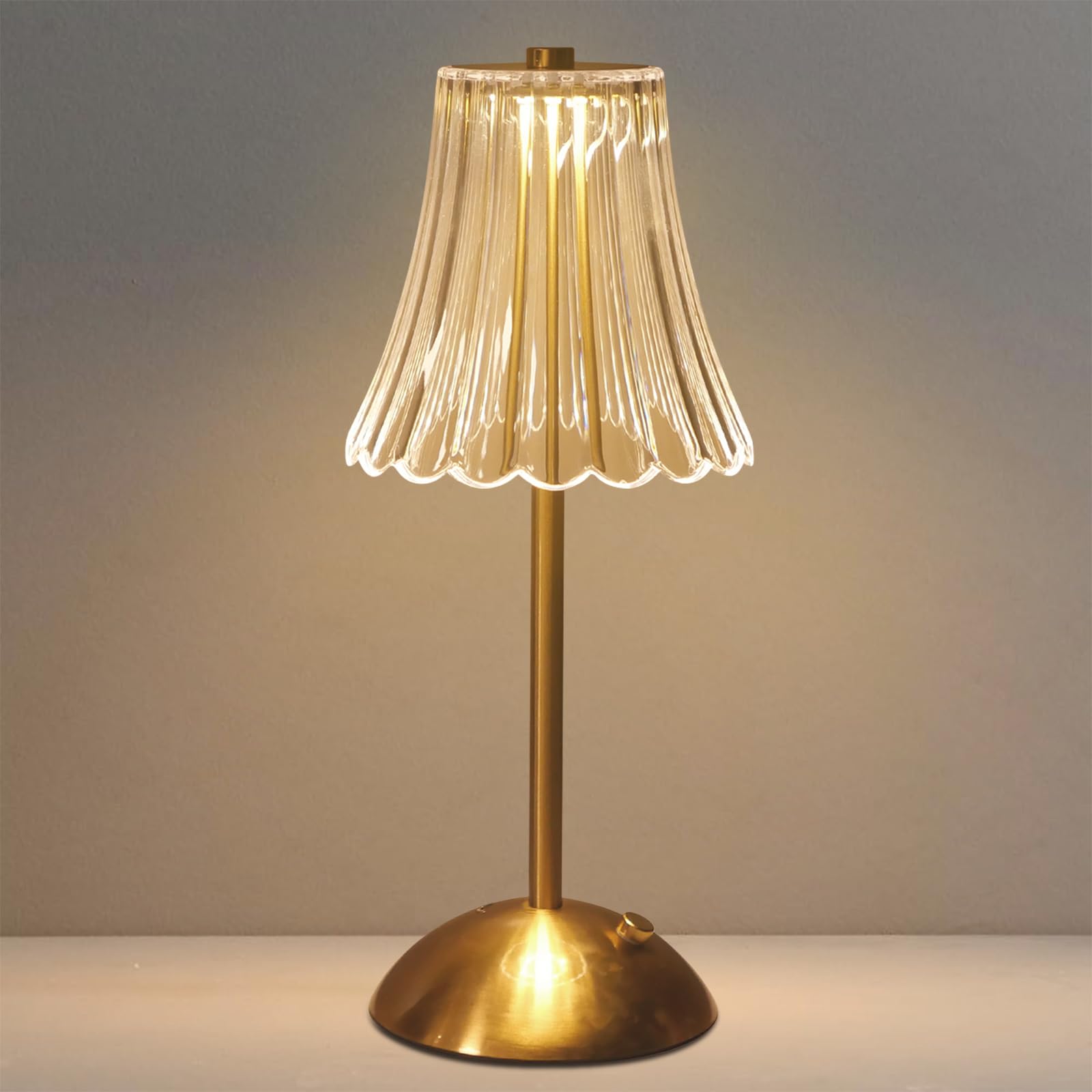 Starhot Rechargeable Table Lamp, Cordless Touch Control Lamp Battery Operated, 3 Color Modes Dimmable Gold Finish, USB-C Portable Reading Light (Classic, 1)
