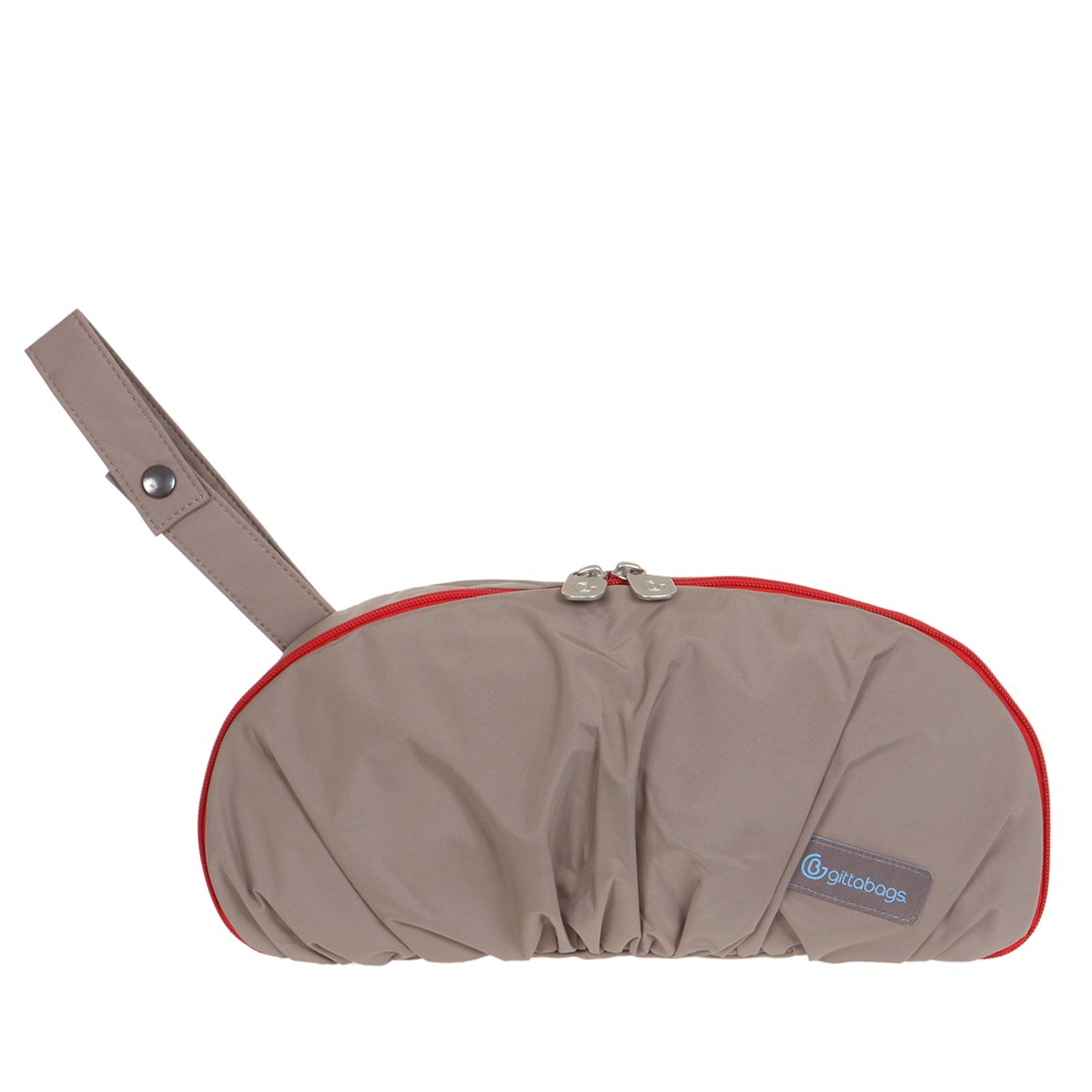 Gitta Compact Portable Baby Diapering Nappy Clutch Mom Handbag, Grey and Red