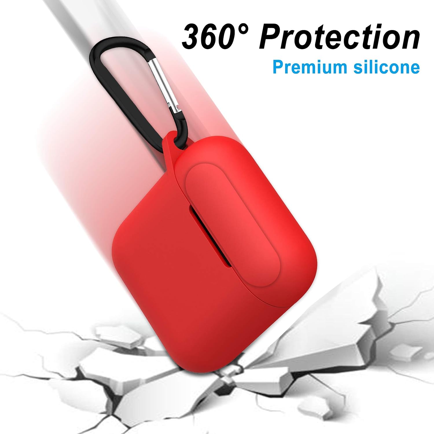 Naomo Compatible with Skullcandy Indy Silicone Carrying Case, Portable Scratch Shock Resistant Cover (Red)