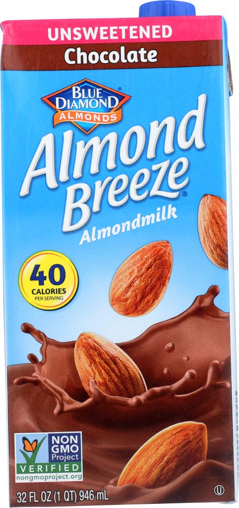 Blue Diamond Almond Breeze – Leche de almendras sin azúcar, chocolate, 32 onzas líquidas (paquete de 3)