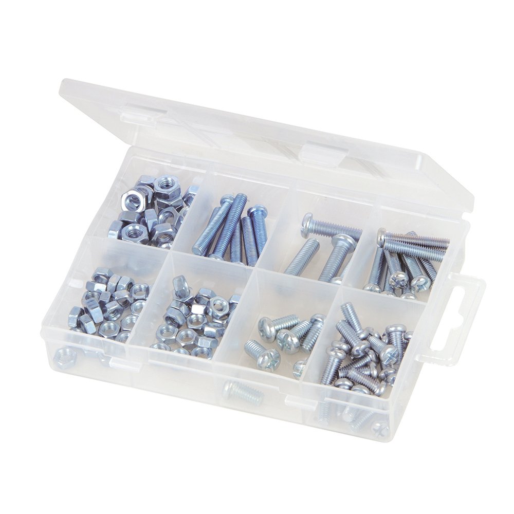 Fixman 804223 Machine Screws and Nuts Pack 105pce, Silver