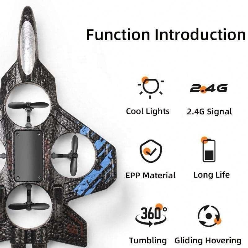 Image of KIDDOS Fighter Jet Drone Airplane Remote Control Toy for Kids | Rechargeable Flying Aircraft with Remote Controller | Indoor Outdoor Play Toy for Boys & Girls