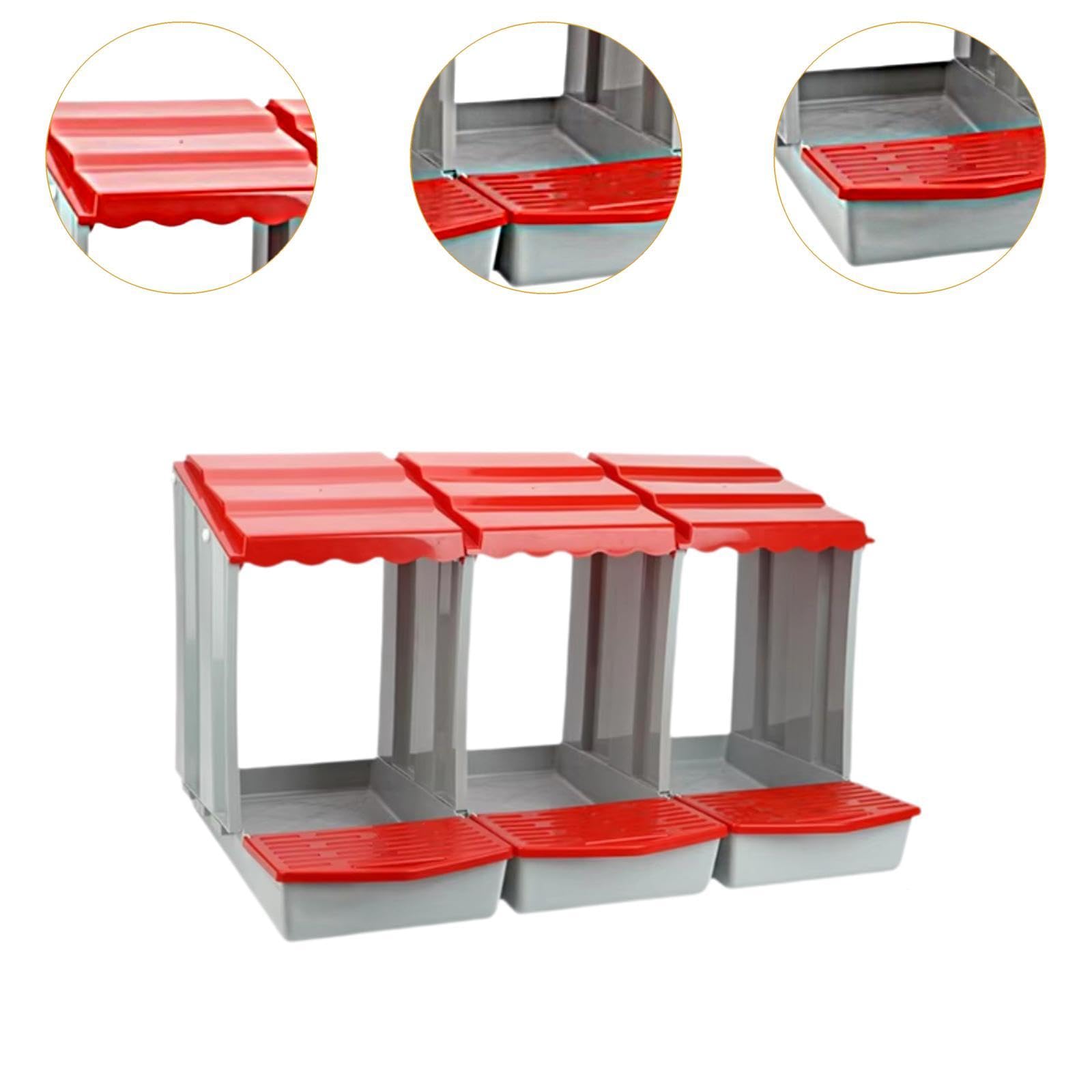 Caja para de Huevos Resistente Y Cómoda Nido para Gallinas Ponedoras Caja de Cría para Y Gansos Circulación de Aire Apta para Criaderos a, Rojo, M