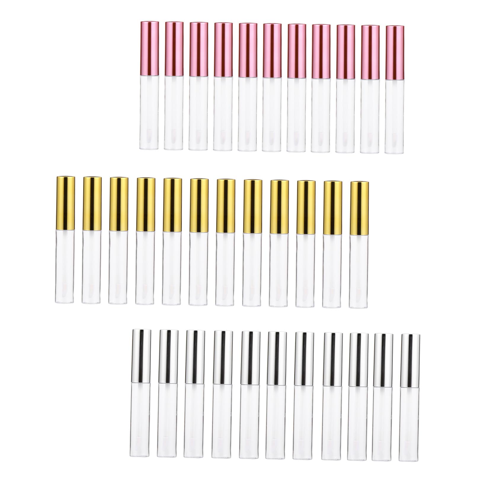 36 Tubos de Brillo de Labios Recargables de 10ml Varita Portátil en Plástico para DIY y Principiantes Que Aman la Belleza