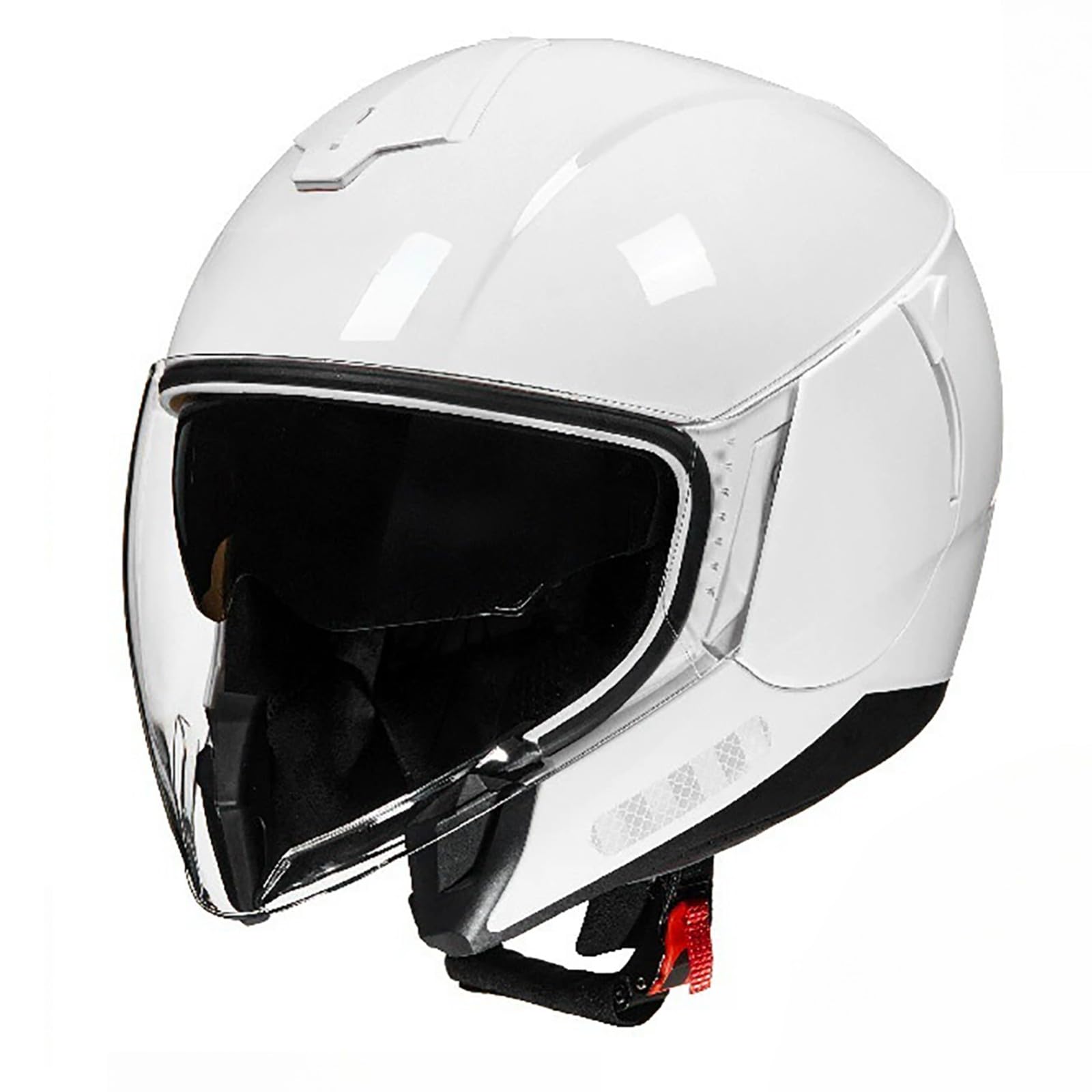 Kask motocyklowy dla dorosłych, z podwójnym wizjerem, otwarty kask motocyklowy, uniseks, do jazdy w mieście, rozmiar XXL (61-62 cm)