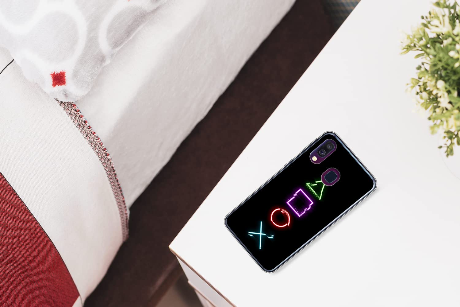 Funda para Samsung Galaxy A40 - Juego - Mando - Neón - Funda de Silicona/Funda Blanda para teléfono móvil