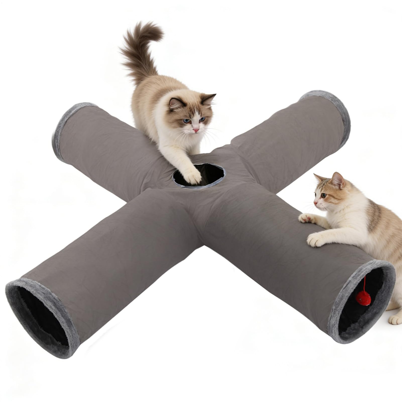 Tunnel per Gatti Labirinto Puzzle Interattivo Piegevole | Percorso Flessibile per Gatti da Interno per Halloween Natale Compleanno Festa Animale Domestico
