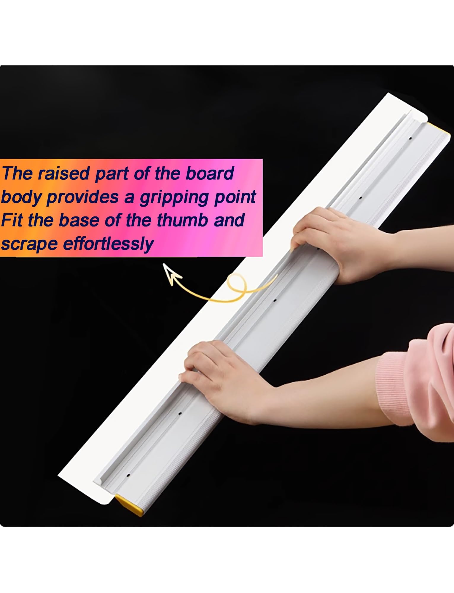 Herramienta de raspado de aleación de aluminio – Raspador de ángulo recto de 90° for nivelar mortero, masilla y yeso – Regla de nivelación de esquinas de pared(120x11.5cm/47.3x4.5")